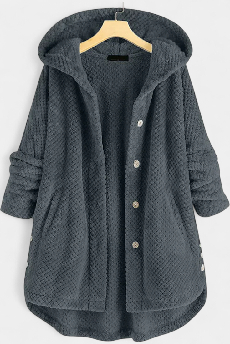 Wren | Hooded Ribbed Longline Coat