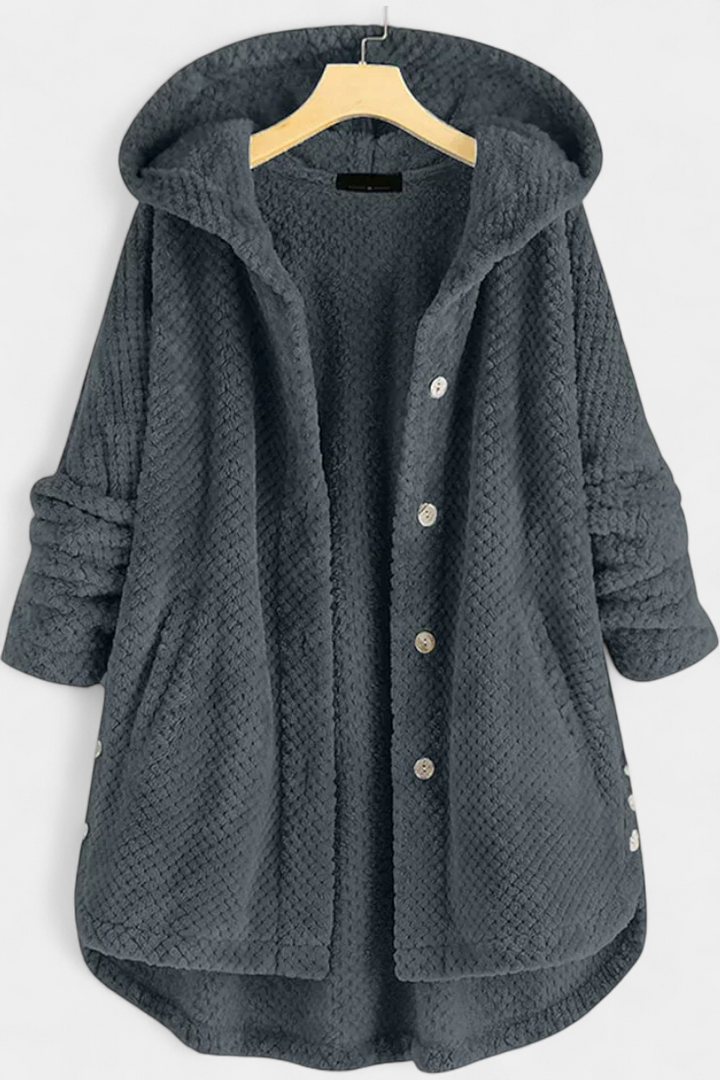 Wren | Hooded Ribbed Longline Coat