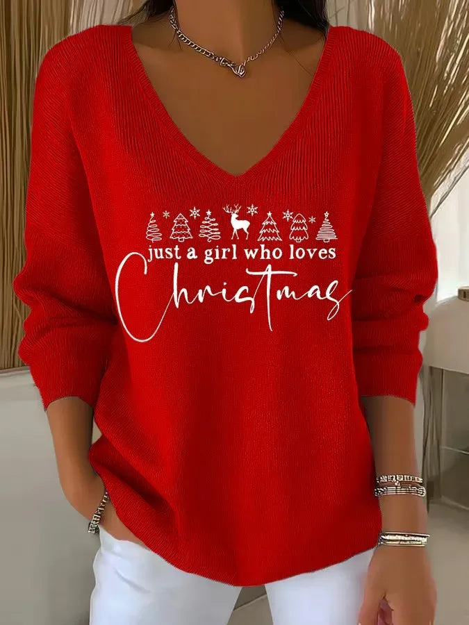 Bethany | Festive V-Neck Sweater