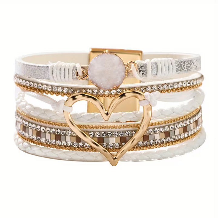 Ophelia | Layered Heart Cuff Bracelet