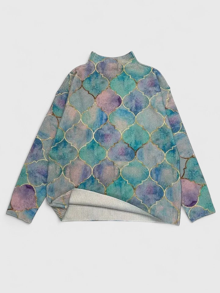 Bridget | Patterned Turtleneck Sweater