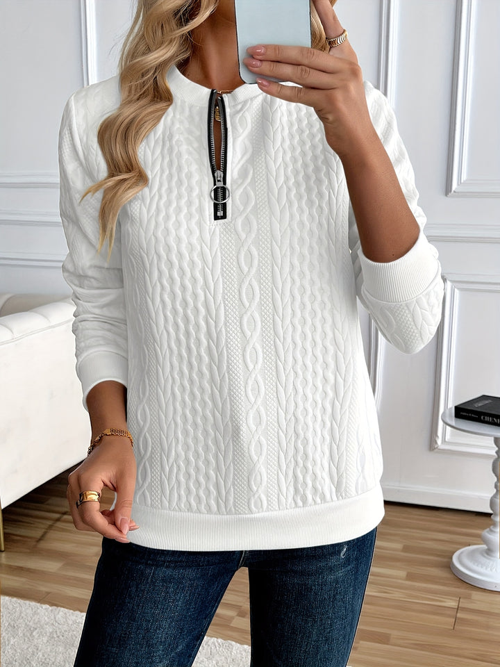 Elise | Textured Half-Zip Pullover