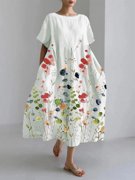 Meriel | Painted Floral Summer Dress