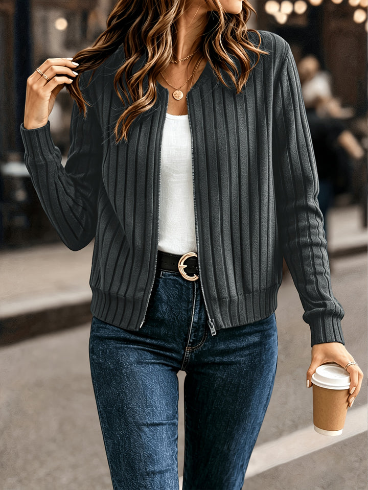Adeline | Ribbed Zip-Up Jacket