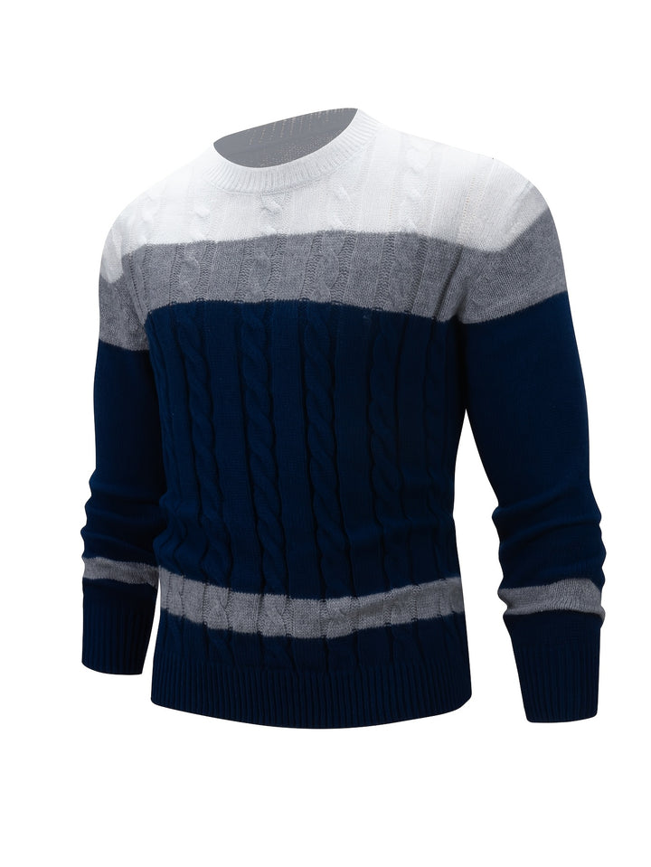 Bellamy | Colour-Block Cable-Knit Jumper