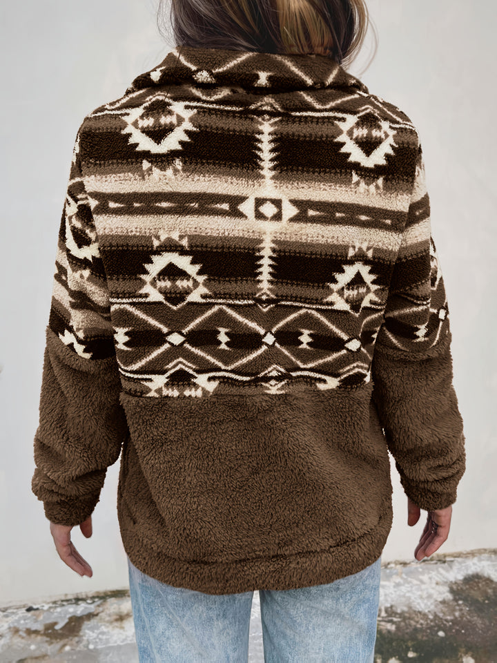 Coralie | Aztec-Pattern Half-Zip Pullover