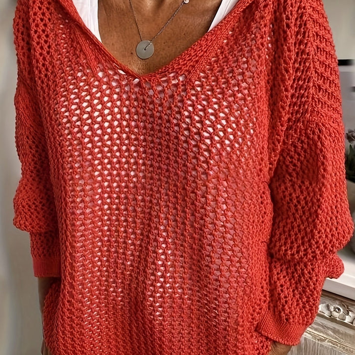 Marguerite | Open-Knit V-Neck Jumper