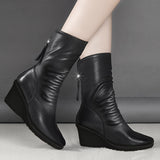 Bellamy | Sculpted Wedge Mid-Calf Boots