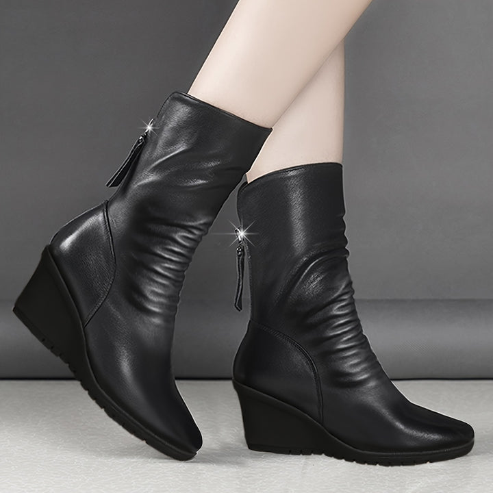 Bellamy | Sculpted Wedge Mid-Calf Boots