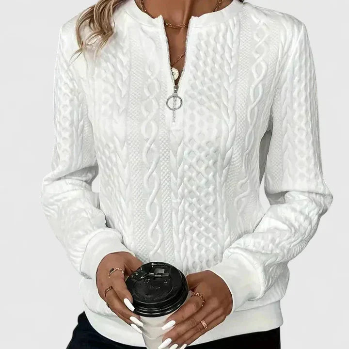 Celeste | Textured Quarter-Zip Sweater