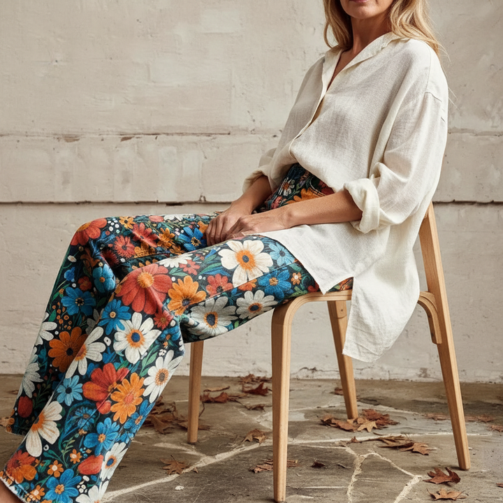 Maude | Flowing Wide-Leg Boho Trousers