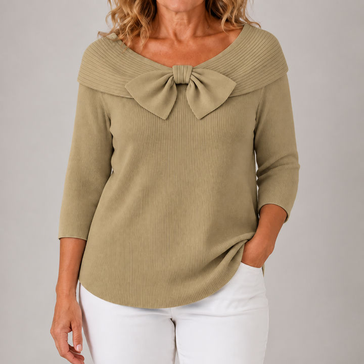 Jocelyn | Elegant Bow-Neck Knit Top