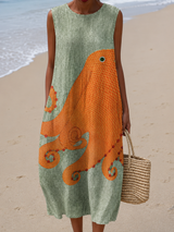 Pearl | Artful Sleeveless Midi Dress