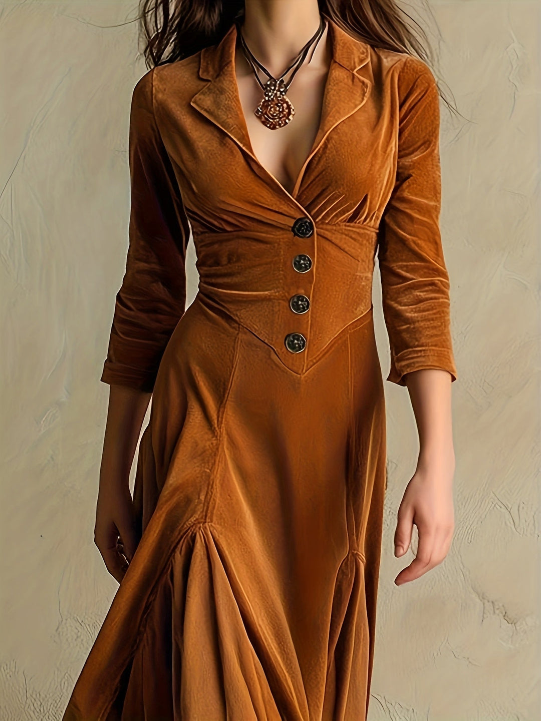 Lenora | Tailored Button-Front Maxi Dress