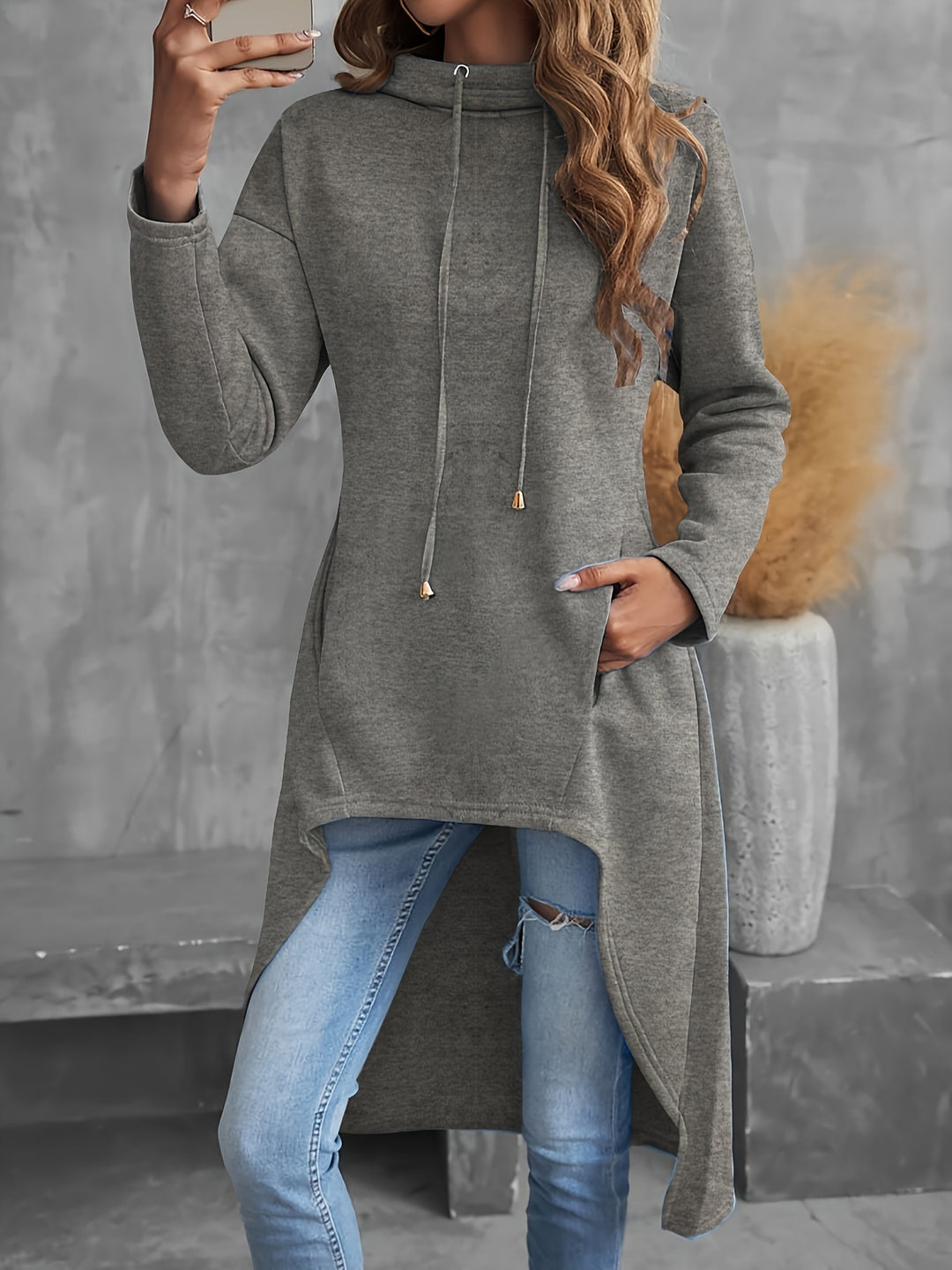 Elodie | High-Low Draped Hoodie