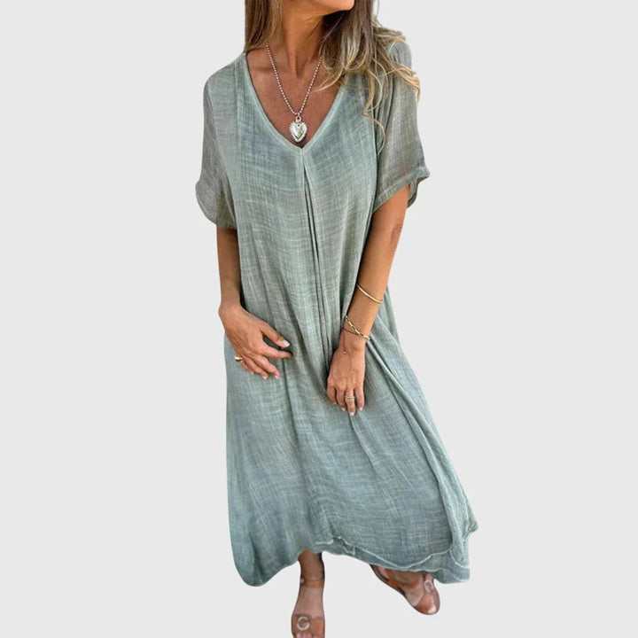 Petra | Relaxed V-Neck Midi Dress