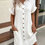 Georgia | Relaxed Button-Front Shirt Dress