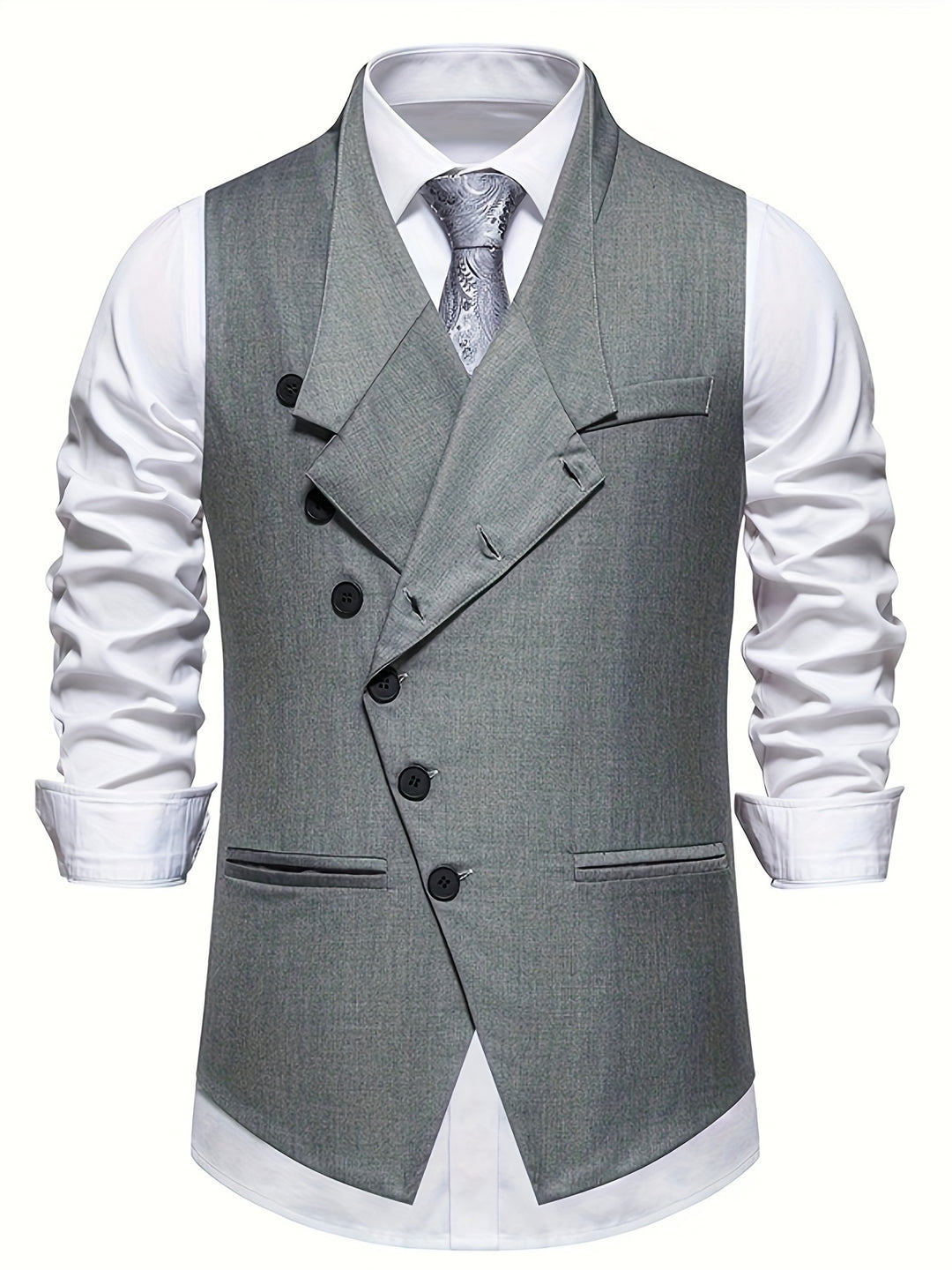Sebastian | Slant-Button Half-Notch Waistcoat