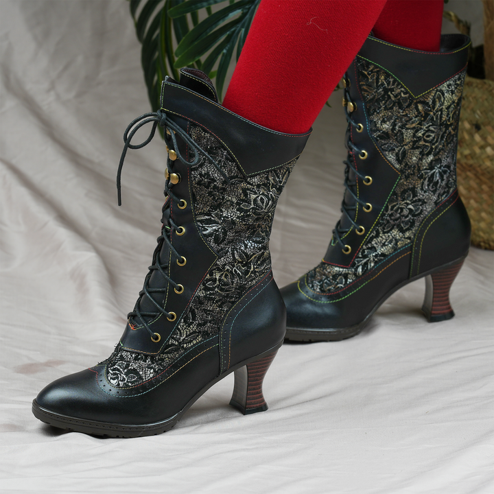 Patricia | Refined Lace-Up Heeled Boots