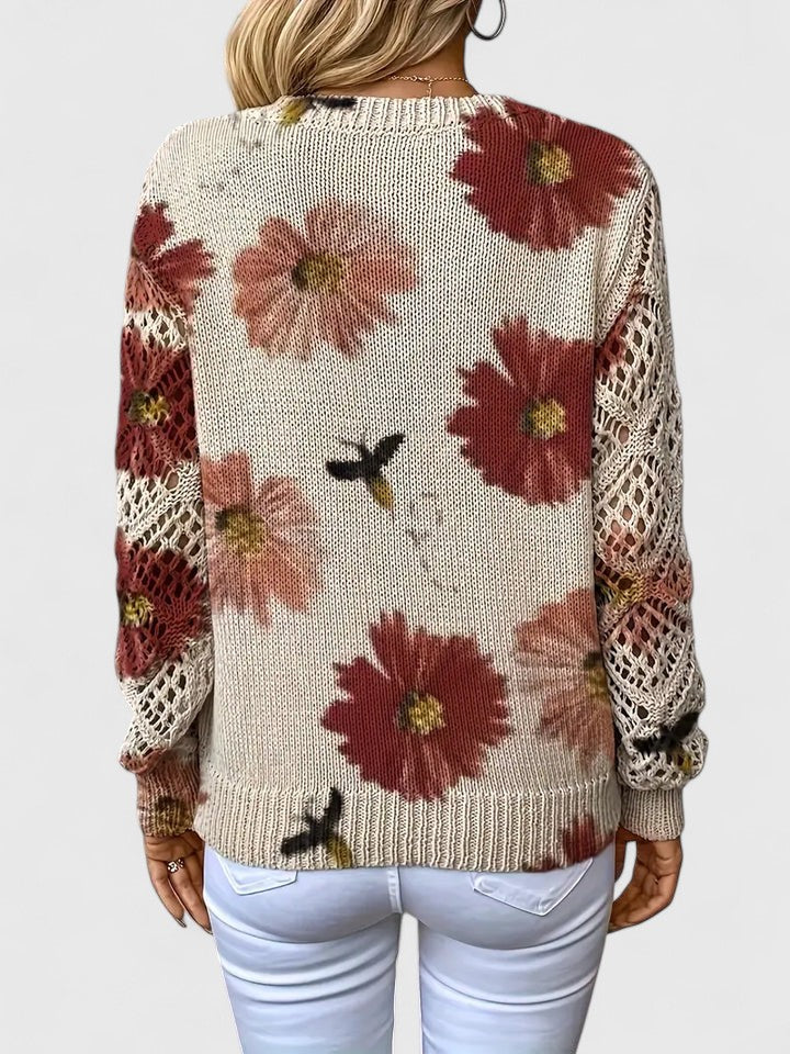Millicent | Floral Open-Knit Sweater