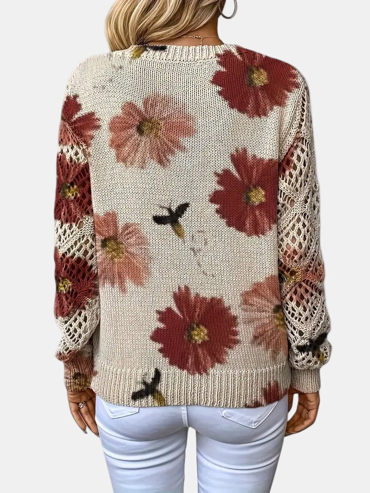 Freya | Floral V-Neck Jumper