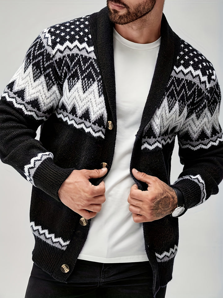 Whitaker | Nordic-Pattern Shawl Cardigan