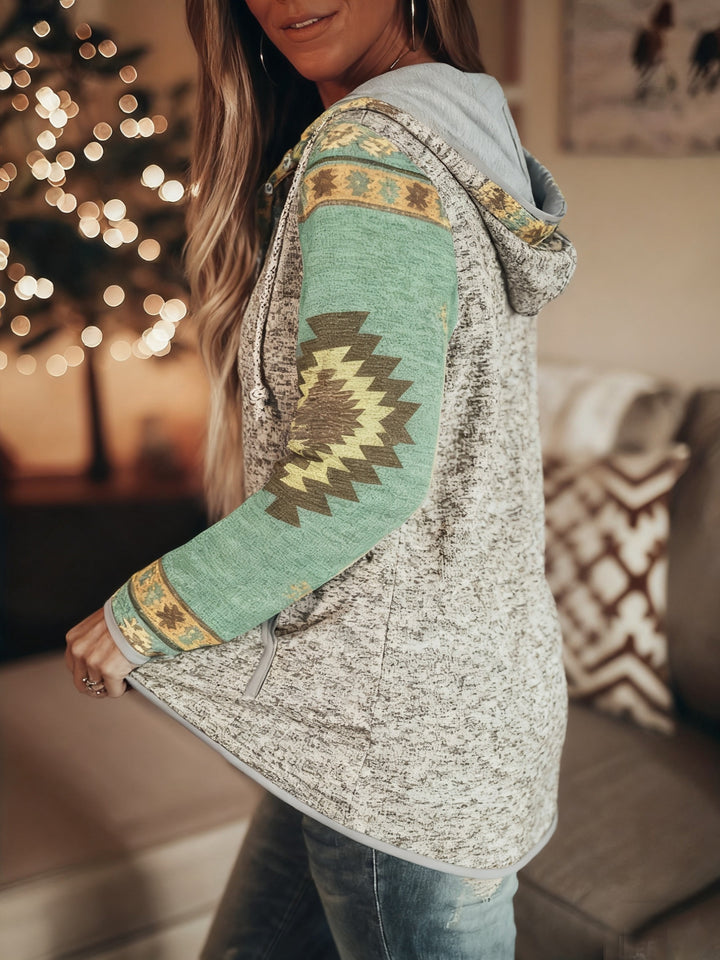 Nina | Western-Inspired Snap-Button Hoodie