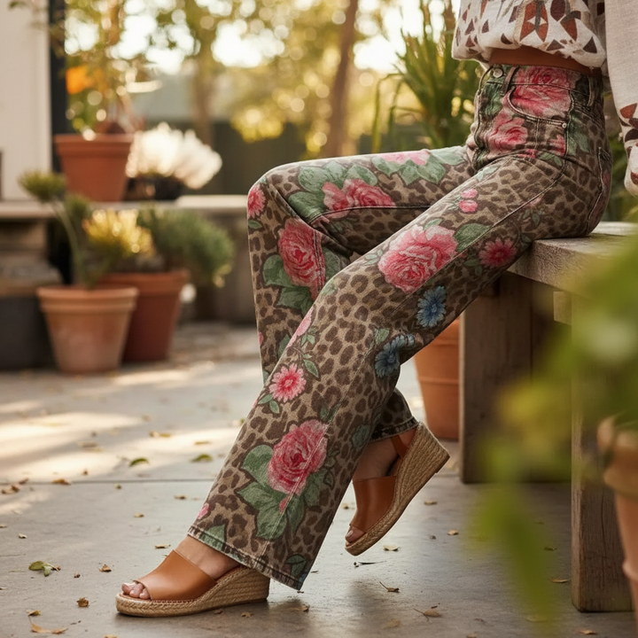 Rowena | Wide-Leg Floral Trousers