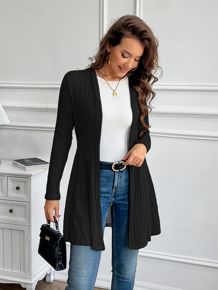 Helena | Ribbed Open-Front Cardigan