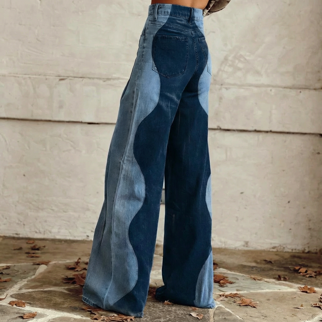 Rosemary | Wide-Leg Panelled Jeans