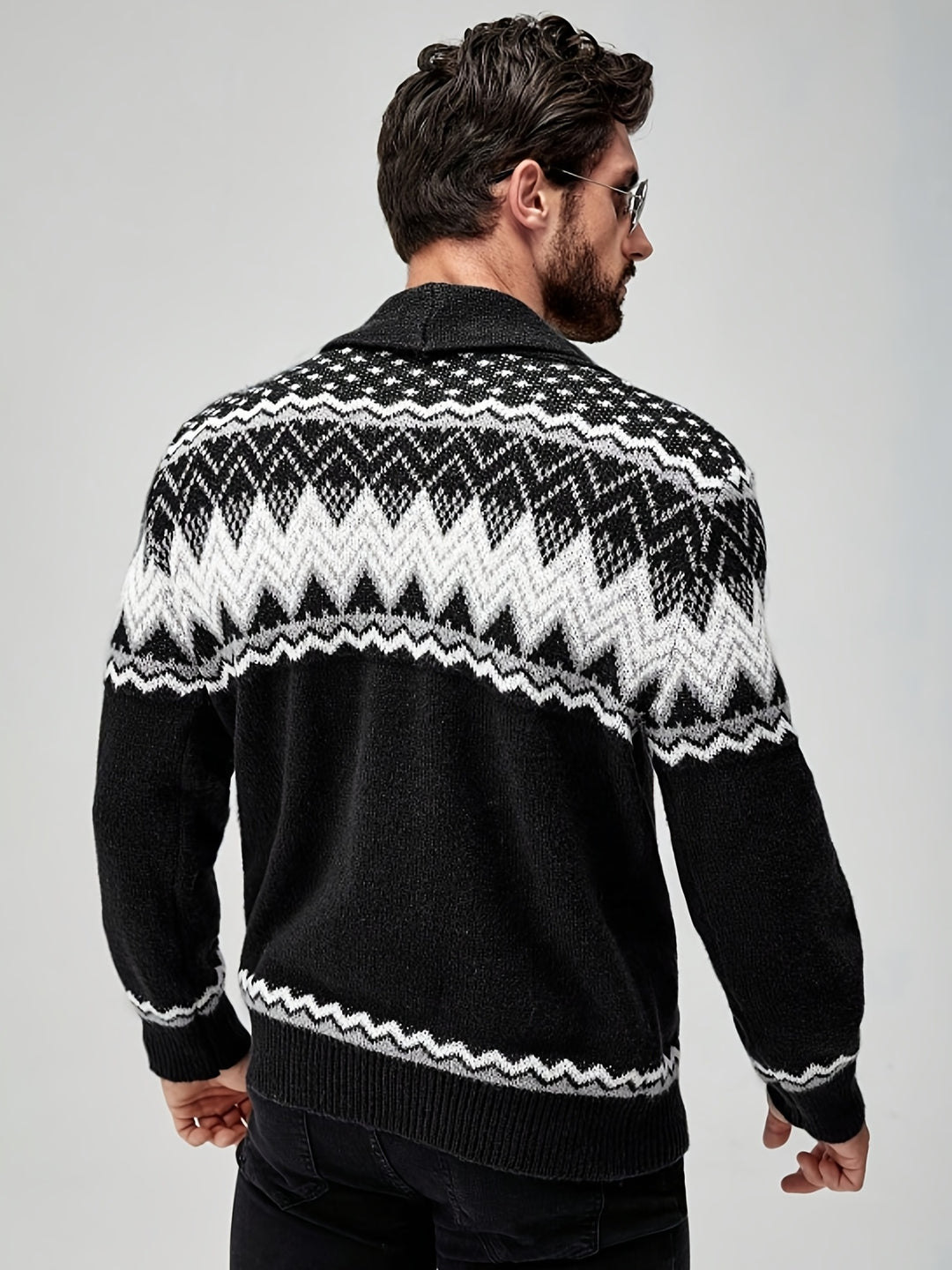 Whitaker | Nordic-Pattern Shawl Cardigan
