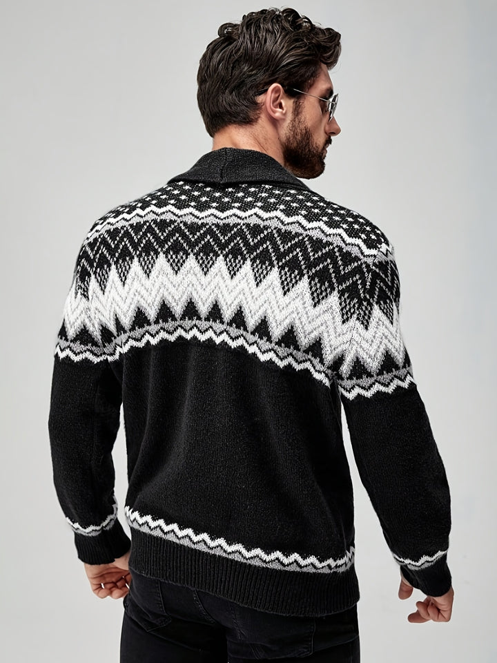 Whitaker | Nordic-Pattern Shawl Cardigan