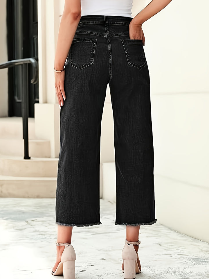 Priya | Cropped Straight-Leg Jeans