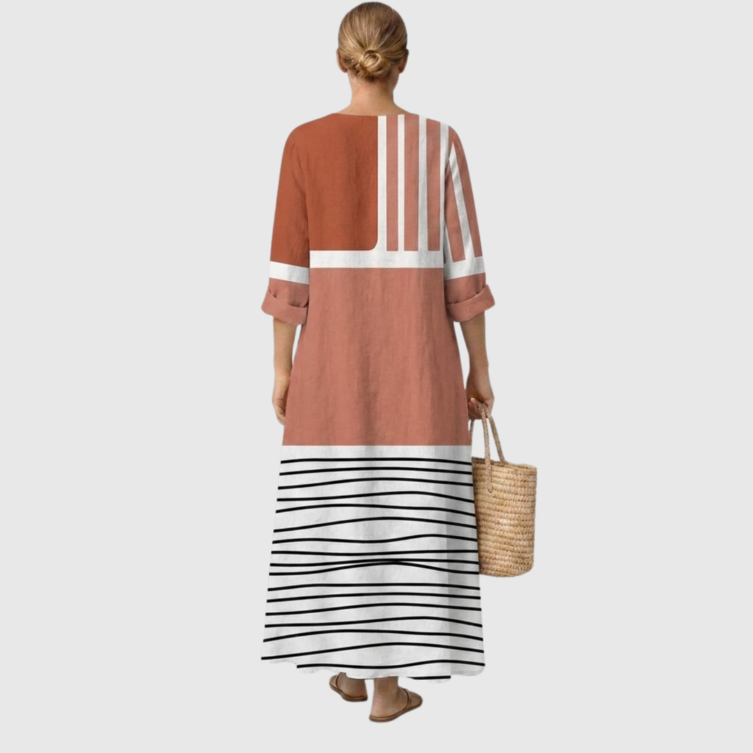 Linnea | Relaxed Colour-Block Midi Dress