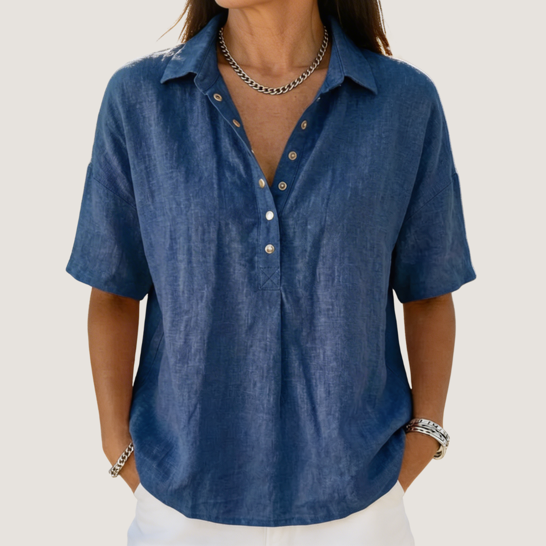 Marlowe | Relaxed Collared Half-Button Shirt