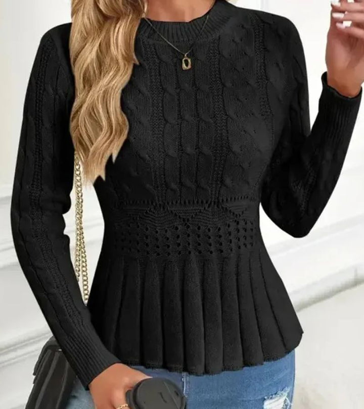 Marnelle | Refined Cable-Knit Peplum Jumper