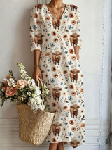 Brenna | Bohemian Floral Midi Dress