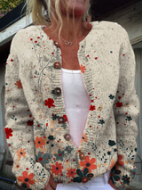 Poppy | Vintage Floral Button-Front Cardigan