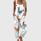 Hermione | Playful Chicken Print Jumpsuit