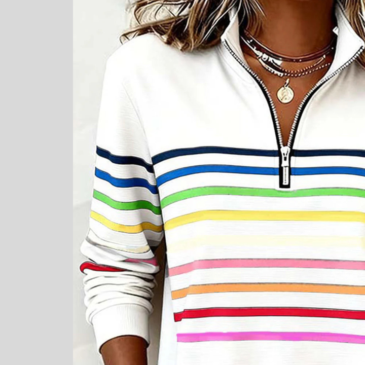 Marlowe | Colourful Striped Quarter-Zip Sweatshirt