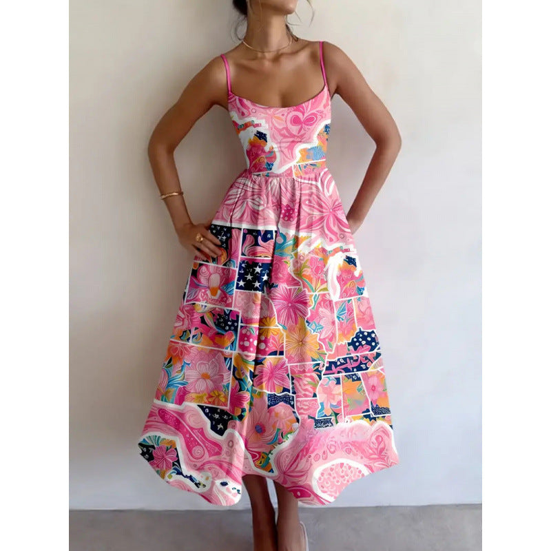 Deirdre | Artful Print Midi Dress
