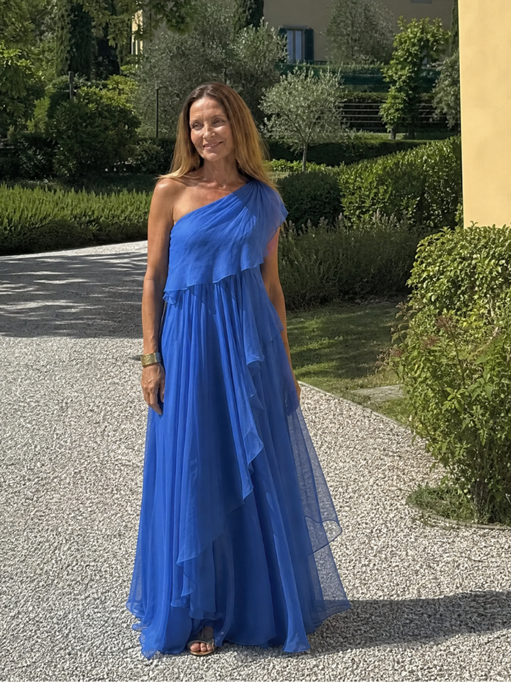 Talia | One-Shoulder Ruffled Maxi Dress