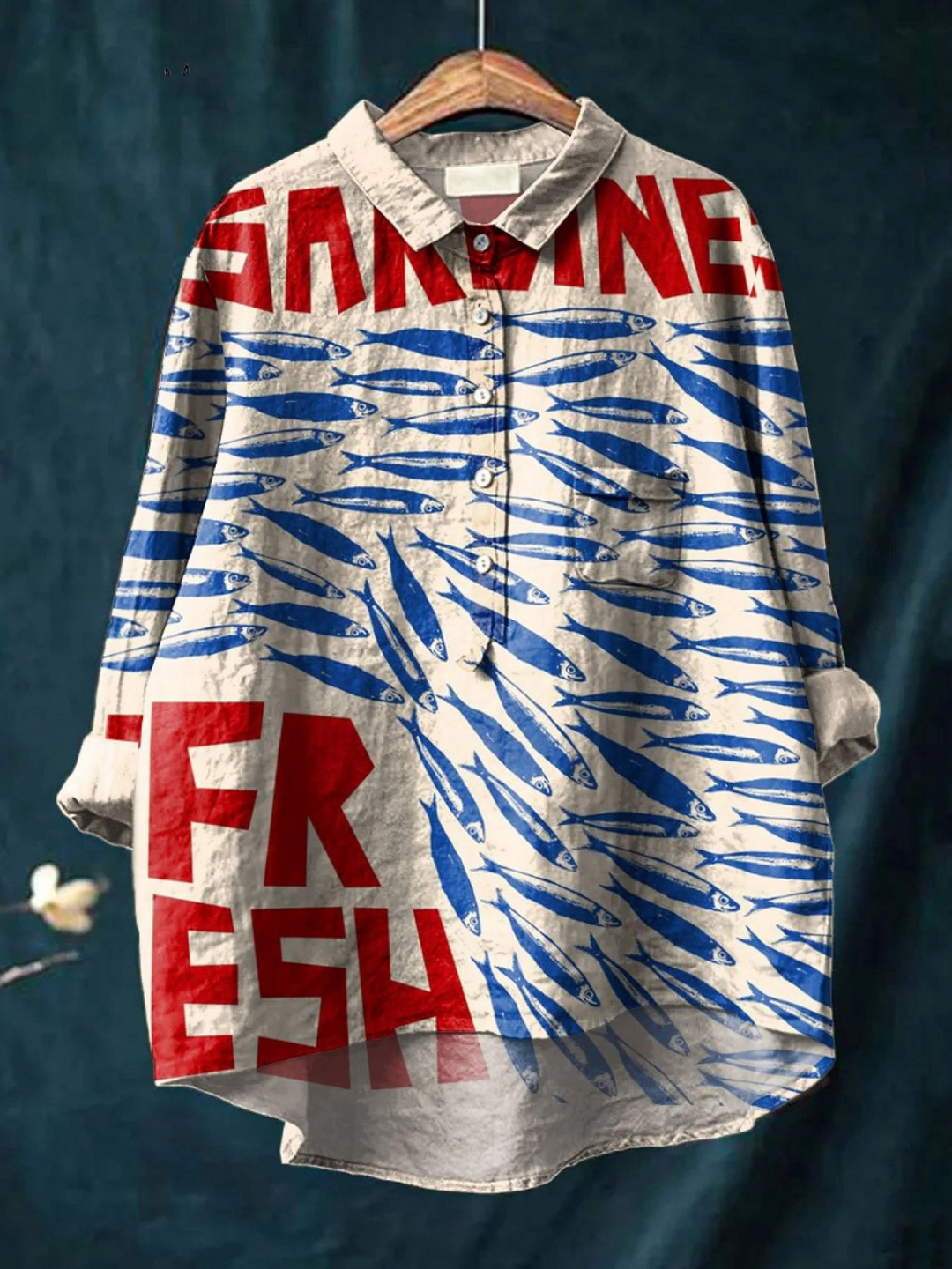 Clementine | Coastal Art-Print Casual Shirt