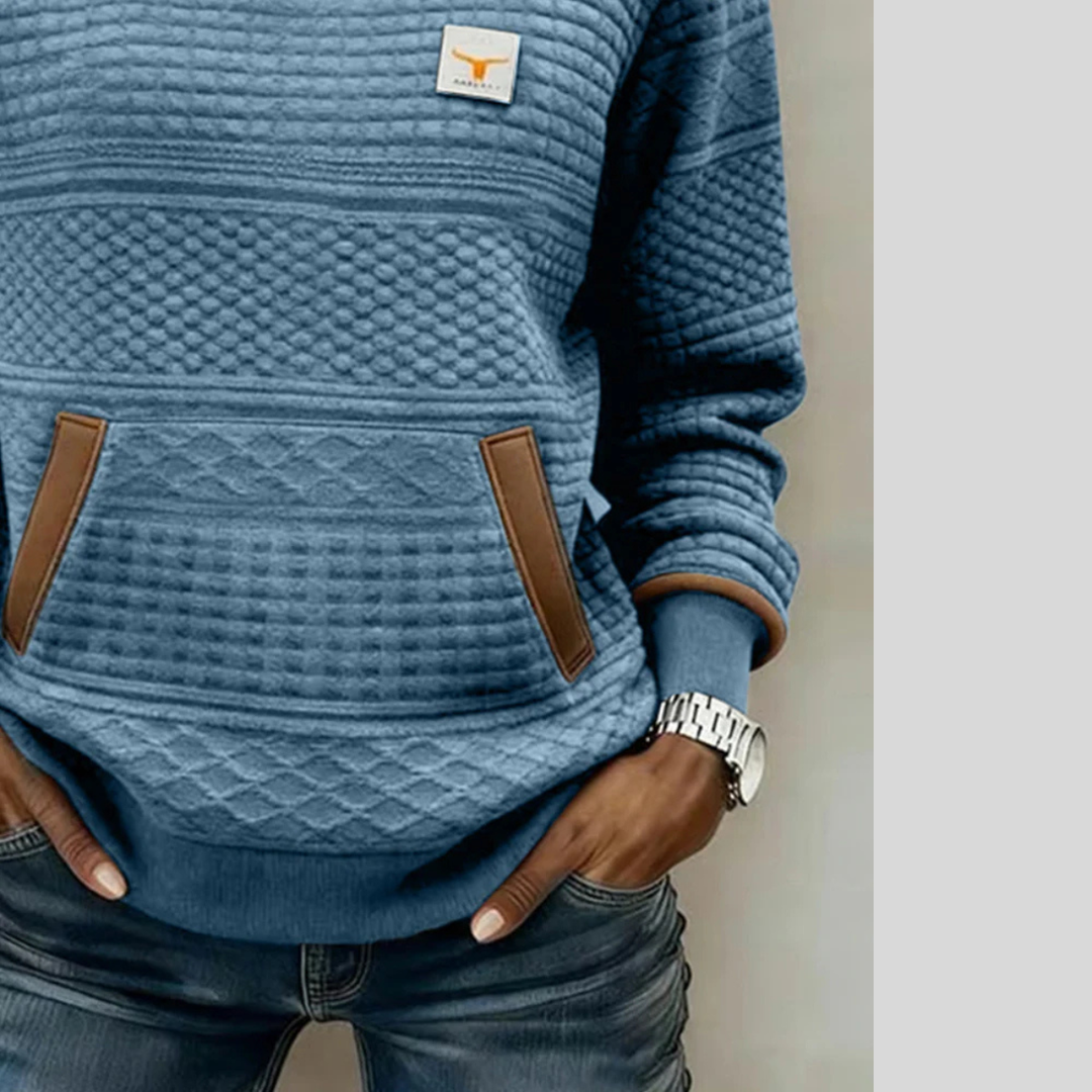 Deborah | Textured Crew Neck Sweatshirt
