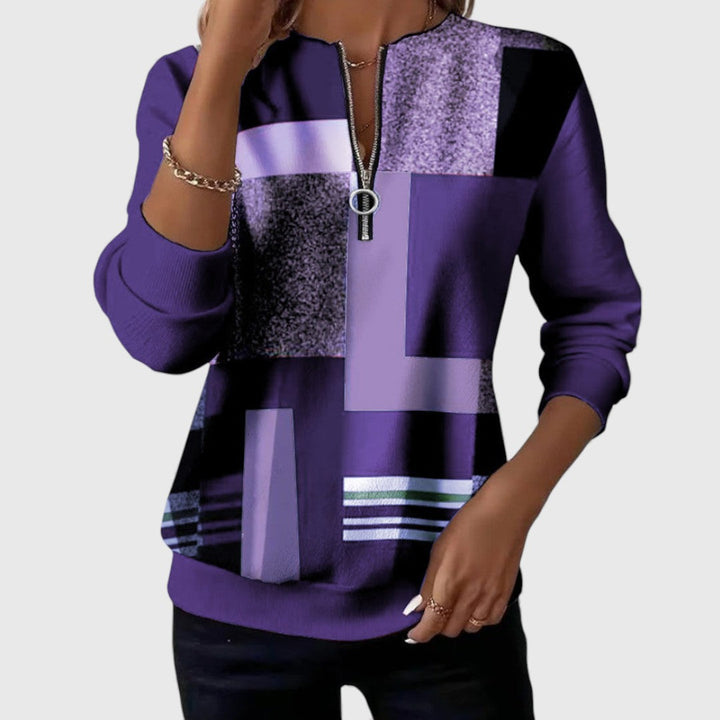 Romilly | Geometric Zip-Neck Top