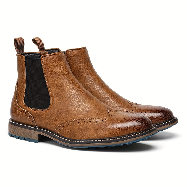 Barnaby | Refined Brogue Chelsea Boots