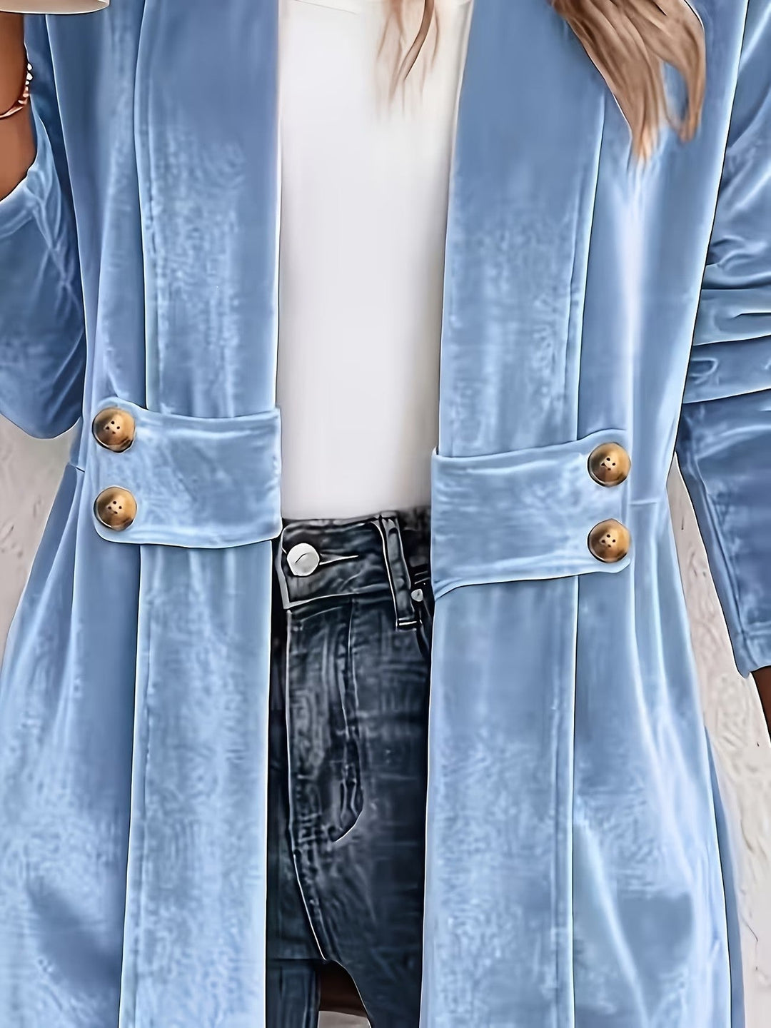 Juno | Soft Draped Button-Tab Blazer