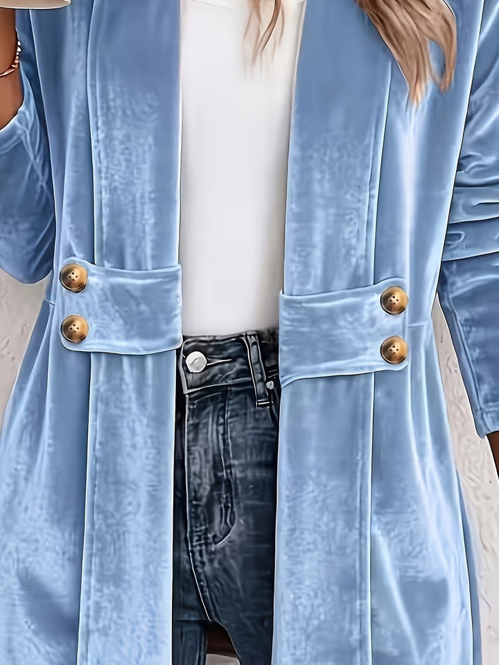 Juno | Soft Draped Button-Tab Blazer