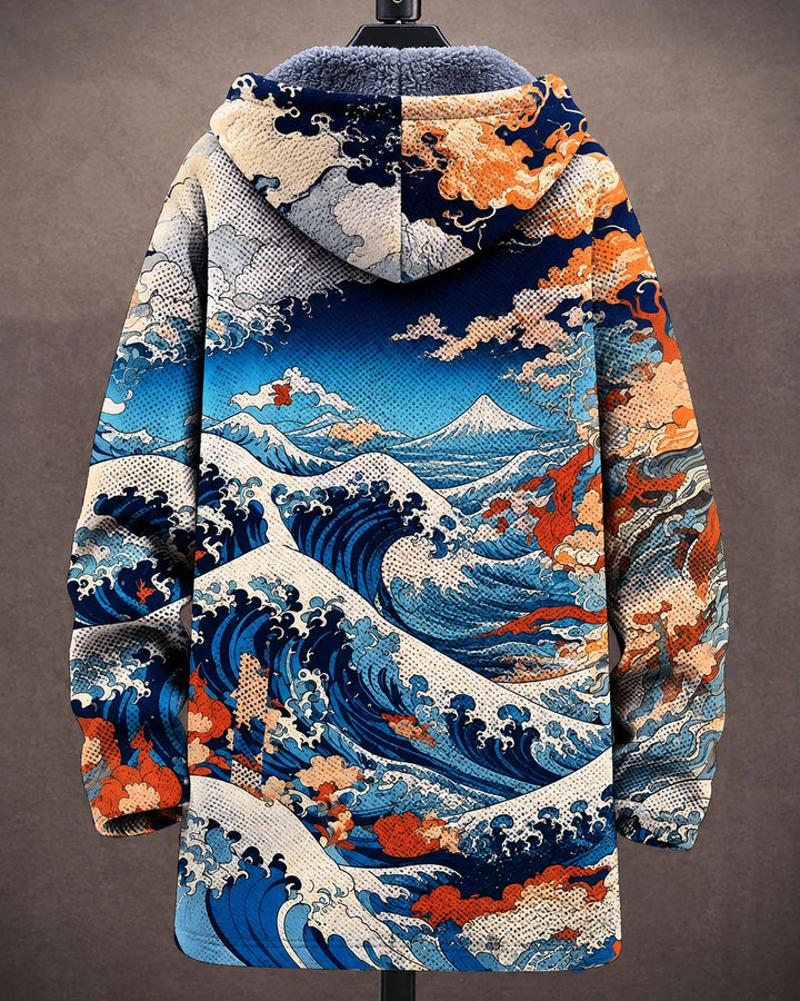 Weston | Artful Wave-Print Hooded Jacket