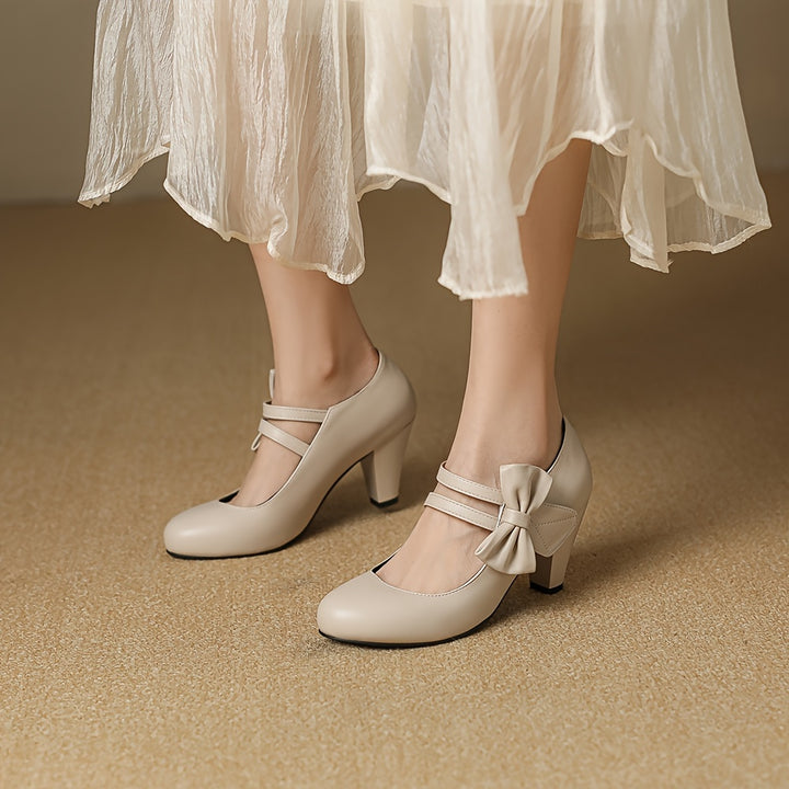 Eloise | Bow-Detail Ankle-Strap Heels